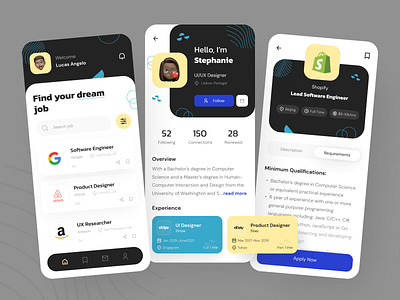 Job Finder App Exploration clean job finder job finder app mobile mobile app mobile app design ui uidesign uidesigner uiux uiuxdesign userinterface