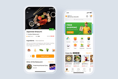 BeeFood Project app design food food app food delivery form template theme ui ui design ui kit