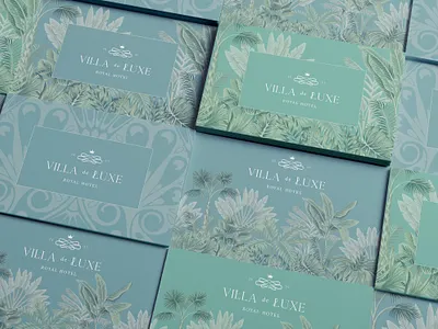 Villa de Luxe brand identity branding branding and identity concept design exotic hotel branding hotel logo hotel logo design illustration logo logo design luxury hotel luxury hotel branding minimal palm trees palm tress illustration trees