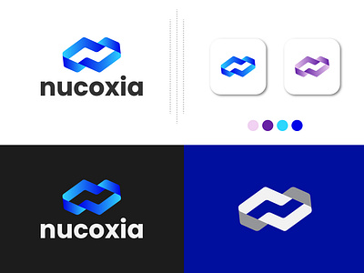 nucoxia, modern n logo, lettermark a to z abstract app logo barnd business colorful creative dribbble gradient letter logo design mark modern modern n monogram n professional simple type