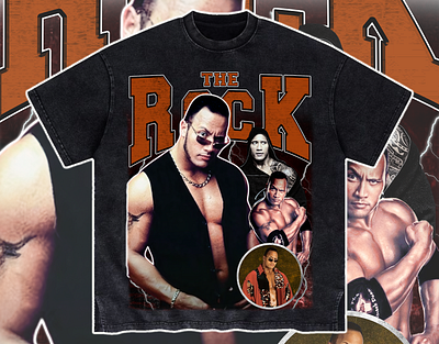 The Rock Bootleg T Shirt Design 90s tshirt bootleg bootleg tshirt design boxing nba nfl rap rap tshirt the rock tshirt vintage tshirt