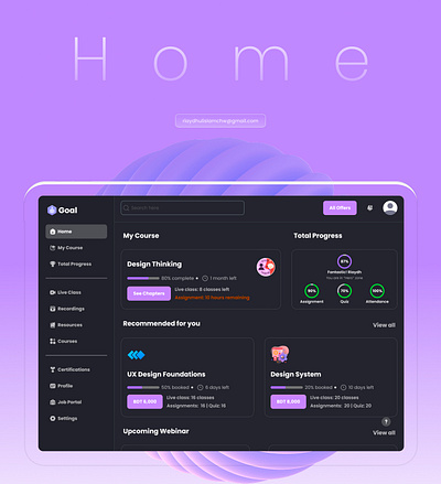 GOAL - Learning Management System dribbble e learning jobsearch lms saas uidesign uiux uxdesign webapp