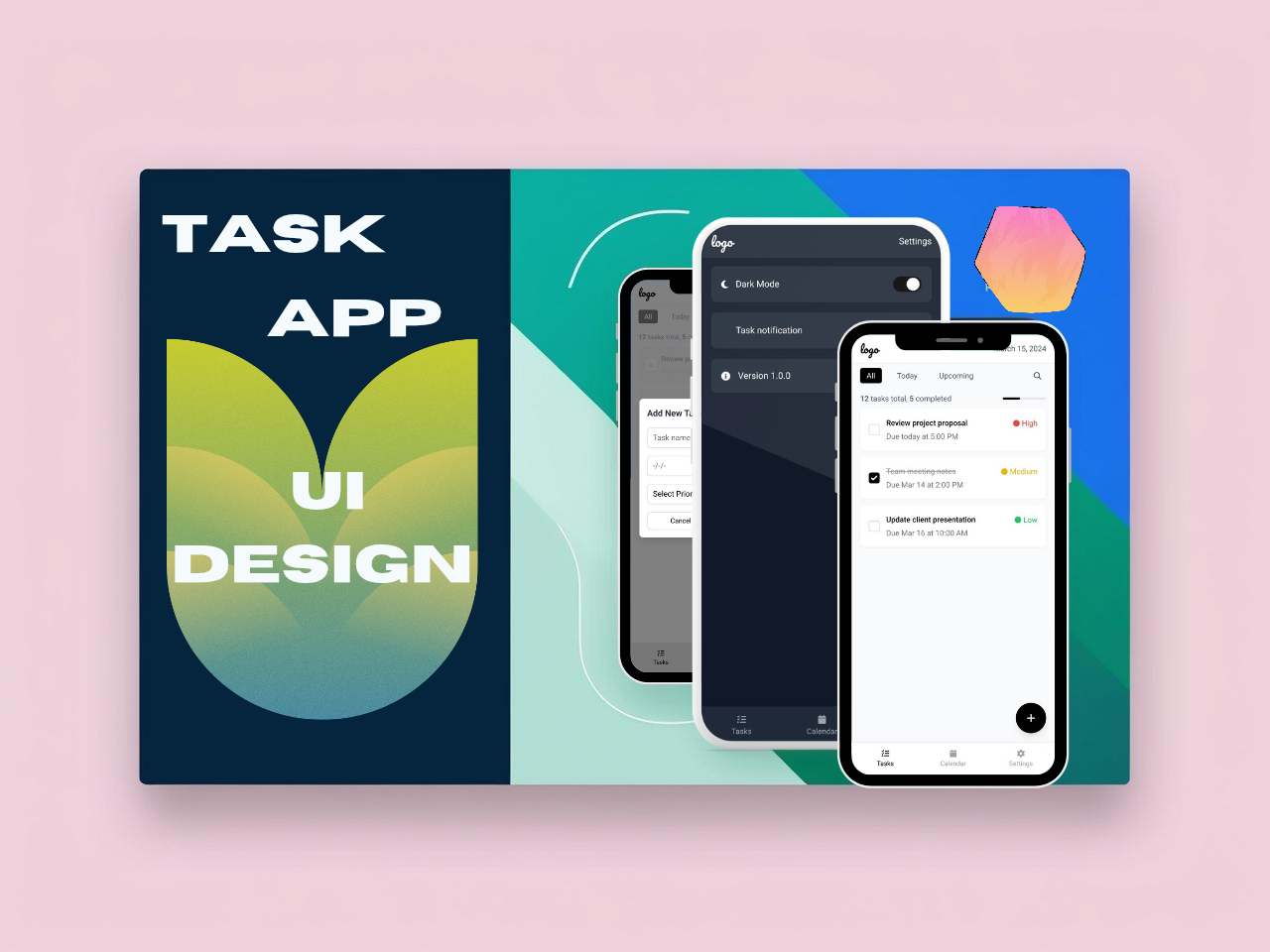 Task App UI Design app design logo typography ui ux vector