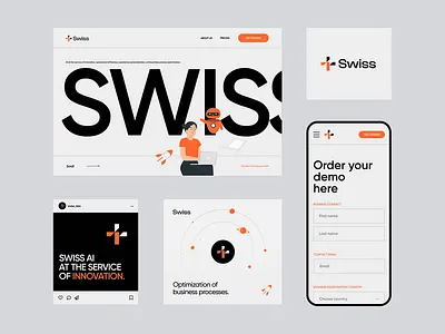 Swiss – Art Direction for an AI SaaS Startup adobe art direction brand design figma logo product design test ab ui ux