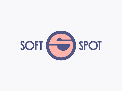 Softspot 01 art deco branding circle cookies face geometric gray ice cream logo memphis navy pink s smile soft spot sweet tagline