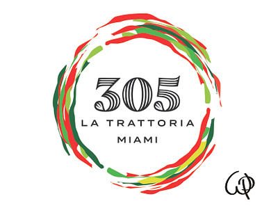305 | LA TRATTORIA MIAMI branding design digital illustration graphic design illustration logo vector