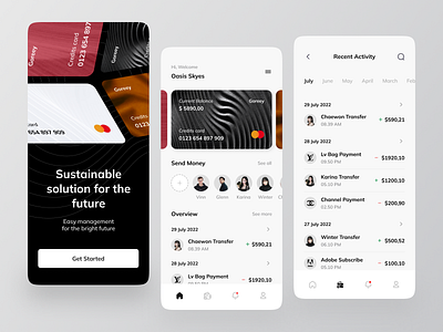 Goreey - Finance Mobile App app app design bank banking banking app clean design finance finance app financial fintech fintech app mobile mobile app mobile app design mobile banking mobile design mobile ui ui wallet
