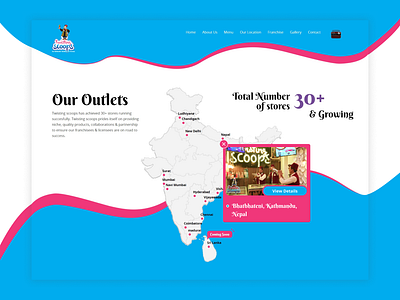 Twisting Scoops Card Location Re-design branding cream design desserts eat food ice cream nepal scoops ui ux website