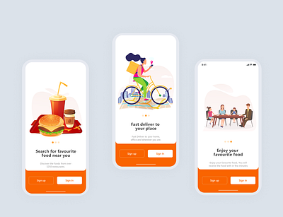 Onboarding delivery app adobe xd figma graphic design illustration