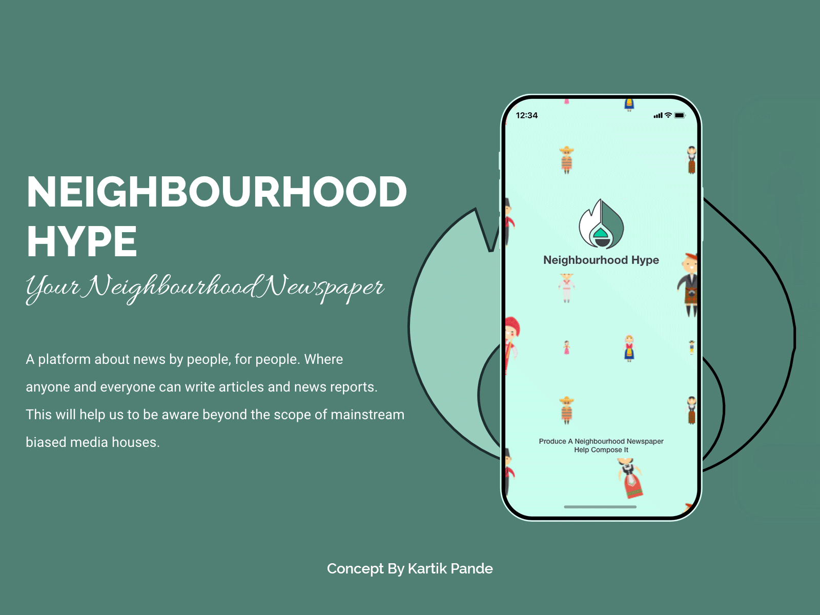 Neighbourhood Hype app branding design illustration logo ui ux