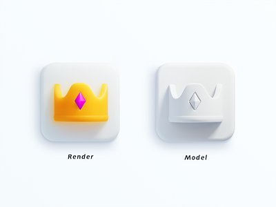 An crown Icon 3d color design icon illustration logo ui