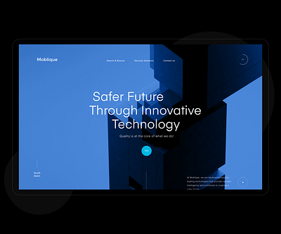 Moblique Landing Page 3d adobe xd agency app company grid landing page layout minimal portfolio security solution ui user interface ux web design website