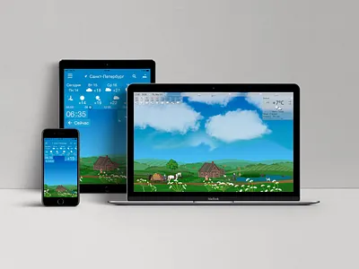 "Village" animals app illustration illustration landscape seasons vector village