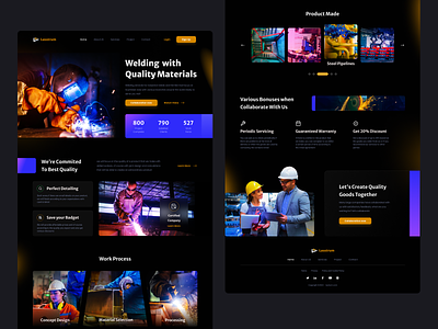 Lasstrum - Landing Page company concept design design dribbble factory industry nft perfect detailing periodic service quality materials ship steel pipelines ui uidesign ux welding work force