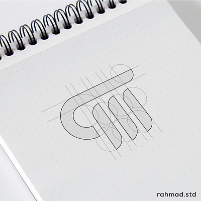 TM logo grid branding desain design ikon ilustrasi logo merek vektor