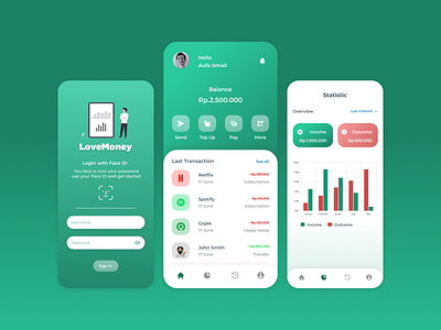 UI Design - Love Money app branding design graphic design ui ux