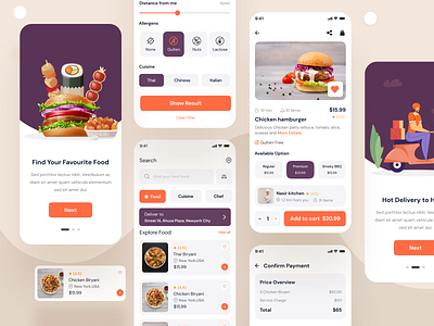 Food Delivery App UX/UI aesthetic ui app design delivery design eye catching app food fooddelivery foodui foodux mobile app mobile app design mobile ui trendy ui ui ui design ui trend user experience design user interface ux ux design