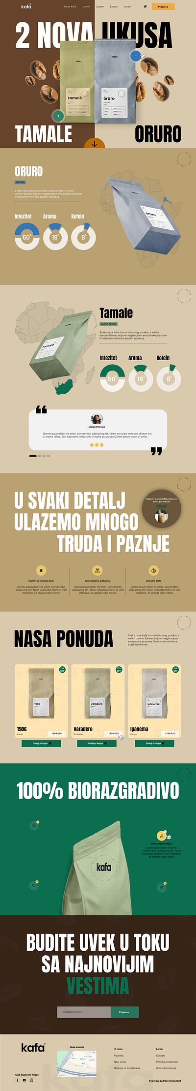 Website for Serbian Coffee brand - kafa branding coffee design graphic design illustration ui uix web web design website