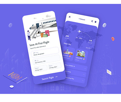 Flight Ticket Booking App airplane boardingpass booking booking app booking system branding clean flat flight app flight search minimal plane travel