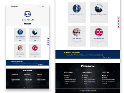 Panasonic Landing page design graphic design ui
