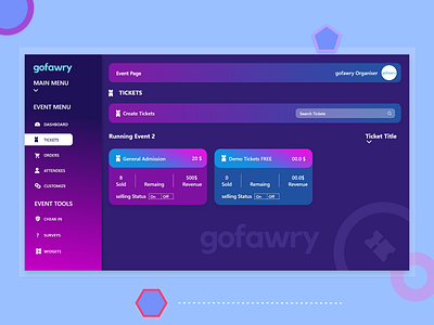 Dashboard UI for Ticketing website adobexd app ui dark ui dashboard figmadesign ticketing site ui typography ui design web ui