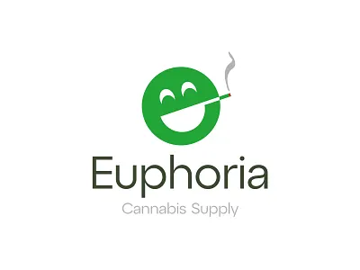 Euphoria cannabis e euphoria joint logo smile smoke weed