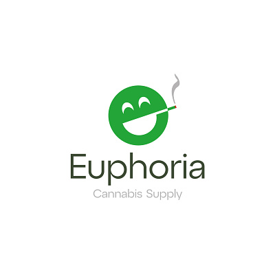 Euphoria cannabis e euphoria joint logo smile smoke weed