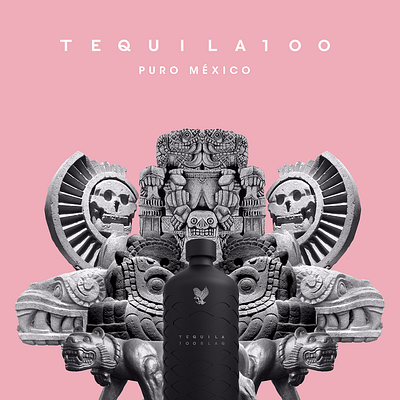 Tequila 100 Blaq ad advertising branding cien collage culture design illustration mexa mexican mexico mixture photoshop tequila