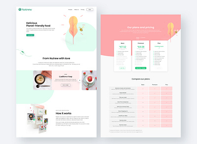 Nutrew - Landing Page Design branding design food app graphic design product design ui ux