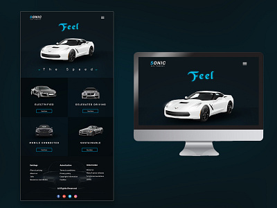 Sonic Car Shop Home page app design graphic design ui ux web