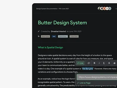 Dark-mode Documentation branding dark mode document document design link design tagging team share ui ui component ui elements uiux ux