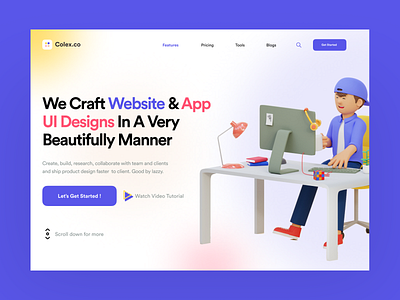 UI/UX Designing Agency Web Header 3dillustration app interface designer figma sketch ui ui designer uiux uiuxdesigner user experience user interface designer ux web designer web ui xd