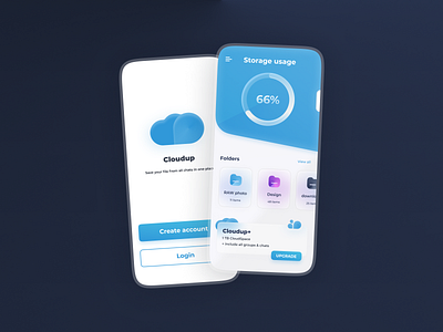 Cloudup Mobile App UI branding cloud design figma iran logo minimal popular soft tehran trending ux