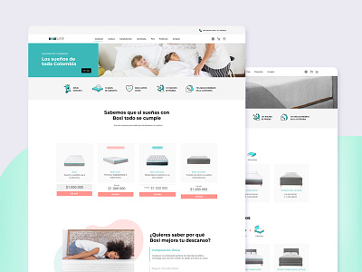 Boxisleep - Mattress Website branding illustration logo typography ui ux