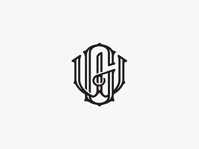 Grafted Monogram etching gw lettering letters logo monogram retro scratchboard type vintage