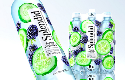 SPLENDID — flavored drinks berries beverage bottle brand design cucumber drink fruits label label design logo packaging packaging design plastic bottle refreshing drink soft drink trade mark water