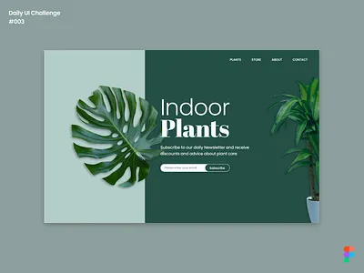 Plants Landing Page | Daily UI Challenge 003 dailyui dailyuichallenge design landingpage minimal page plants ui ux web website