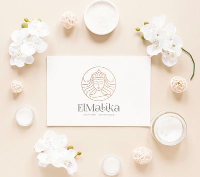 El Malika Beauty Logo branding queen logo salon beauty salon beauty logo