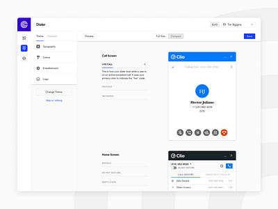 Callstring – Dialer Theming minimal modern product design saas ui