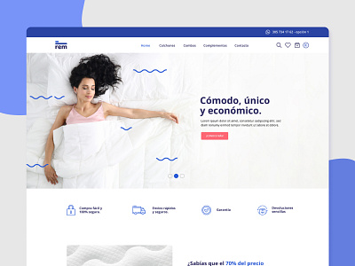 REM - Mattress Company branding design illustration typography ux