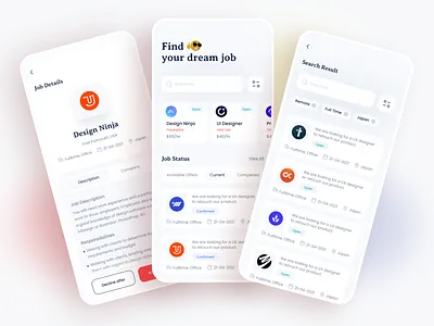GoJobs - Find Your Dream Job app app ui career hiring ios app job job application job board job finder job listing job portal job search jobs minimal mobile app online job recruitment ui uidesign vacancies