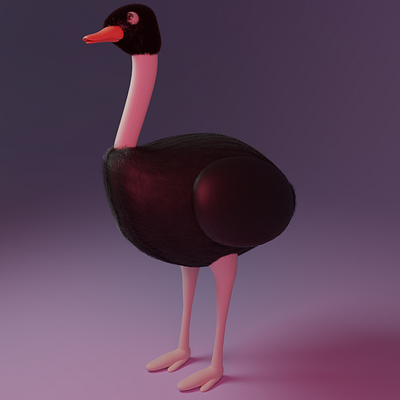 Inka~ Ostrich Concept Art 3d art 3d modeling 3drender arnoldrender blender concept art cycles design illustration maya