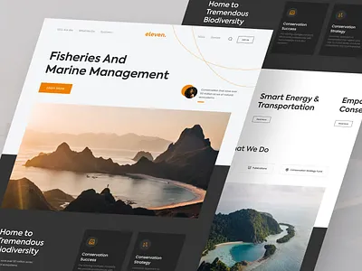 Eleven. - Fisheries and Marine Management Website biodiversity branding clean clear design figma fisheries graphic design landing page light minimal saas ui uiux website
