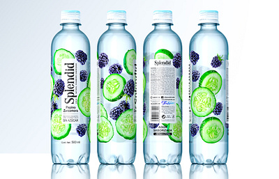 SPLENDID — flavored drinks berries beverage blackberries bottle brand design branding cucumber design drink label label design logo packaging plastic bottle refreshing drink soft drink trade mark water