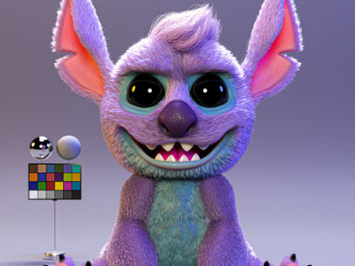 Monster for an NFT Collection 3d 3dcharacter 3dmodeller arnold cgi characterartist cinema4d design furry grooming illustration monster