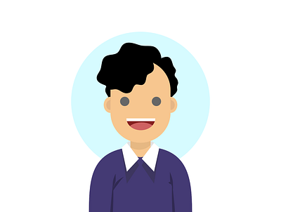 School Boy Avatar Flat Vector Illustration avatar character design flat design human illustration people simple vector