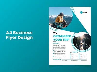 Travels Agency A4 Flyer Design a4 agency business clean creative design eps flyer modern new simple travels trendy vector