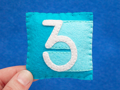 3 / Display Digits Three 36daysoftype alphabet felt handmade letter number sewing three