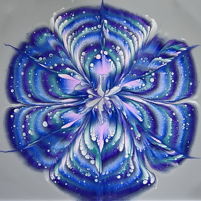 FLOETROL and GLUE pouring medium ~ Reverse flower dip ~ Acrylic