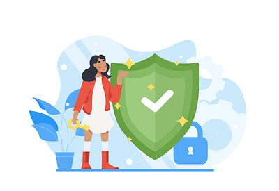 Security art flat illustration art people security vector
